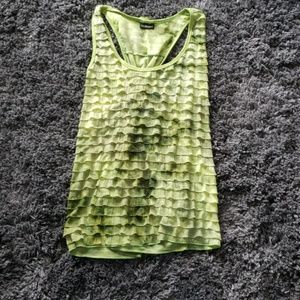 Green Ruffle Racerback Tank Top